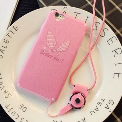 【絕版現貨優惠出清】粉紅 IPHONE 6S 超可愛粉紅兔耳朵蝴蝶結手機殼(不含掛繩)