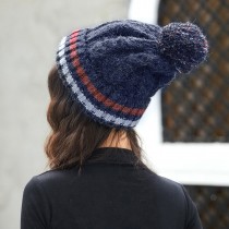 毛球毛線保暖針織帽子 ♥ 秋冬條紋加厚加絨 (5色) X RUNWAY FASHION ICON